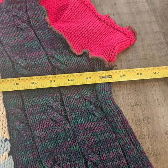 Vintage upcycled Floral Patchwork Tunic Sweater Dress Ruffles Asymmetrical 2xl - Picture 4 of 5